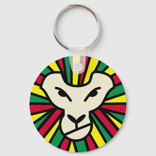 Porte-clés Lion Rastafari Mane de couleur (Recto)
