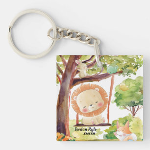Porte-clés Lion, Renard, Lapin et Oiseaux Brut Nature