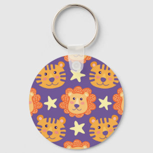 Porte-clés Lions et tigres de dessin : Vintage