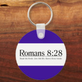 Porte-clés Lire la Bible Romains 8:28 (Recto)