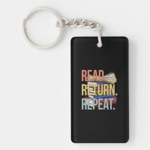 Porte-clés Lire le retour Répéter Funny Bibliothécaire Lectur