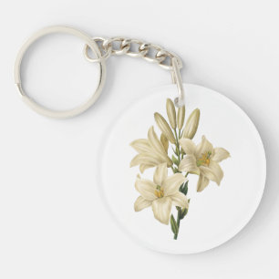 Porte-clés lis blanc (Lilium candidum) par Redouté