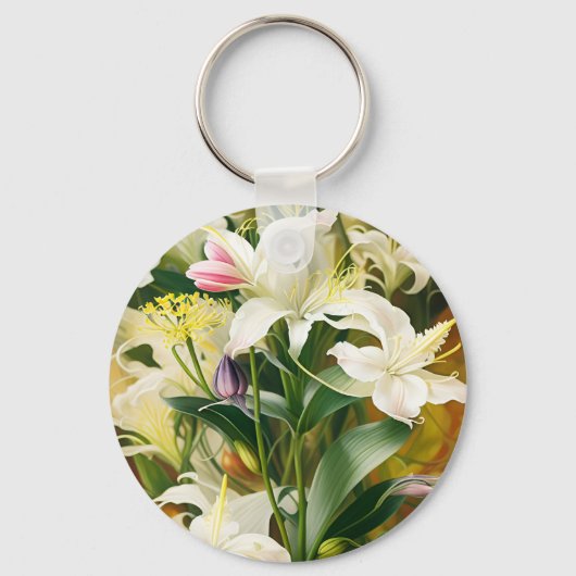 Porte-clés Lis blancs en fleurs (Recto)