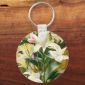 Porte-clés Lis blancs en fleurs (Recto)