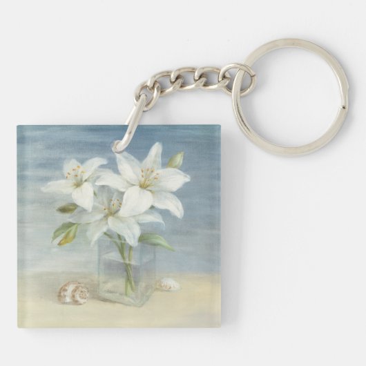 Porte-clés Lis blancs et coquilles (Dos)