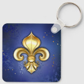 Porte-clés Lis d'or sur fond bleu (Dos)