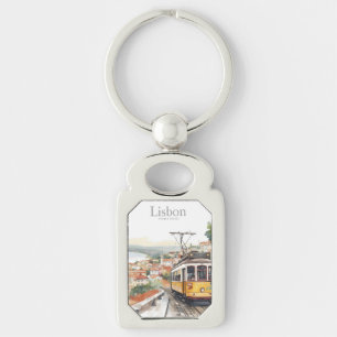 Porte-clés Lisbonne Portugal ciel - Tramway vintage Art de vo