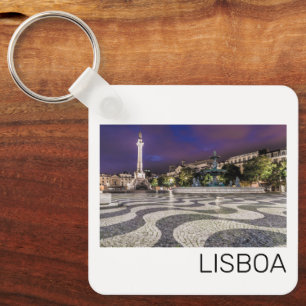 Porte-clés Lisbonne Portugal Rossio Carré Vacances Souvenir