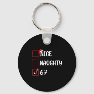 Porte-clés Liste de Noël Gentil Méchant 6 7 Drôle Six Sept Mo