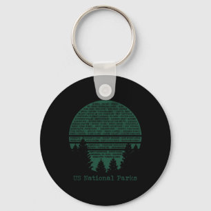 Porte-clés Liste des parcs nationaux Usa Word Art Nuage Arbre