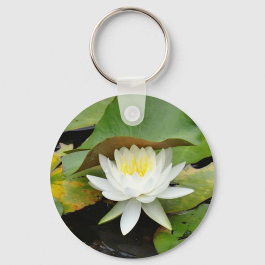 Porte-clés Lit d'eau blanche en pleine floraison (Recto)