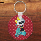 Porte-clés Little Miss Death sur scooter (Recto)