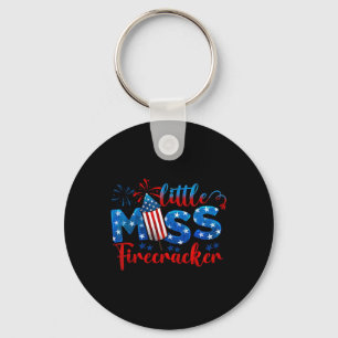 Porte-clés Little Miss Firecracker 4 juillet drapeau américai