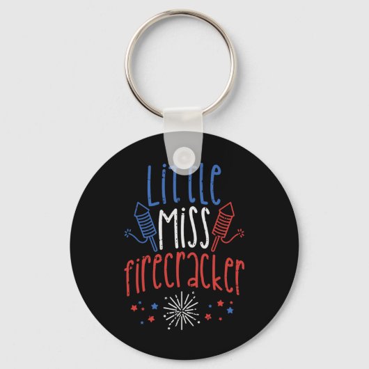 Porte-clés Little Miss Firecracker Drôle 4 juillet Pride Gi (Recto)