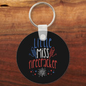 Porte-clés Little Miss Firecracker Drôle 4 juillet Pride Gi (Recto)