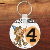 Porte-clés Little Monkey 4th Birthday Tshirts et cadeaux (Recto)