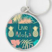 Porte-clés Live Aloha Colorée Tropicales (Devant)