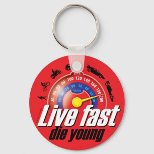 Porte-clés Live Fast Die Young
