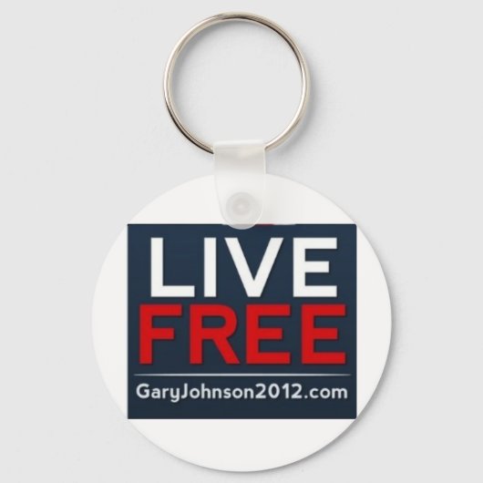 Porte-clés Live Free Gary Johnson pour le président 2012 (Recto)