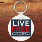 Porte-clés Live Free Gary Johnson pour le président 2012 (Recto)