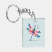 Porte-clés Live Freely - Dragonfly Colorful Inspirational (Devant gauche)