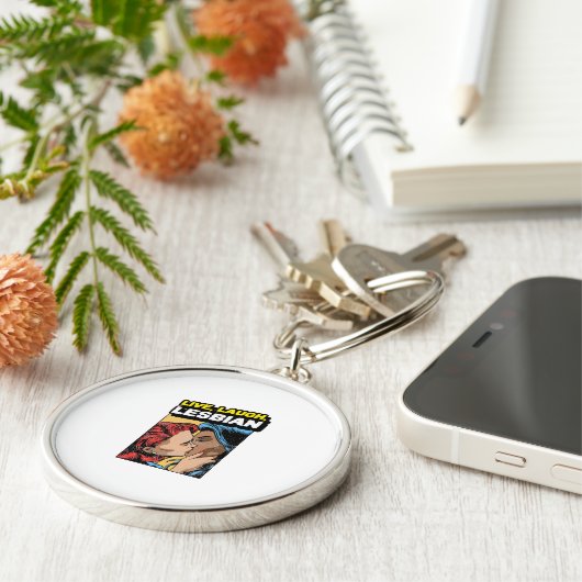 Porte-clés Live Laugh Lesbian (Côté)