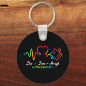 Porte-clés Live Love Accepter Sensibilisation sur l'autisme M (Recto)