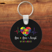 Porte-clés Live Love Accepter Sensibilisation sur l'autisme M (Recto)