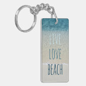 Porte-clés Live Love Beach Turquoise Blue Ocean Surf Waves (Devant gauche)
