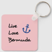 Porte-clés Live Love Bermuda Script Texte avec Ancre (Dos)