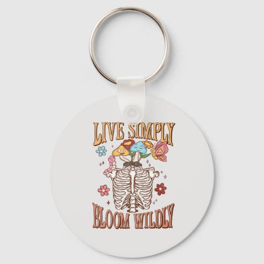 Porte-clés Live Simply, Bloom Wiltly - Skeleton & Champignons (Verso)