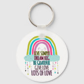 Porte-clés Live Simply Dream Big Be Grateful Give Love (Verso)