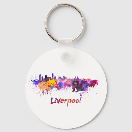 Porte-clés Liverpool skyline en aquarelle (Recto)