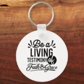Porte-clés Living Testimony Bible Quote Christian Motivation (Recto)
