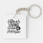 Porte-clés Living Testimony Bible Quote Christian Motivation (Dos)