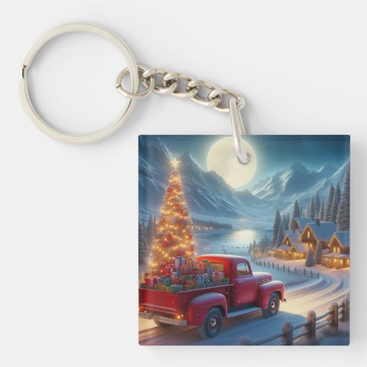 Porte-clés Livraison de Noël magique (Devant)