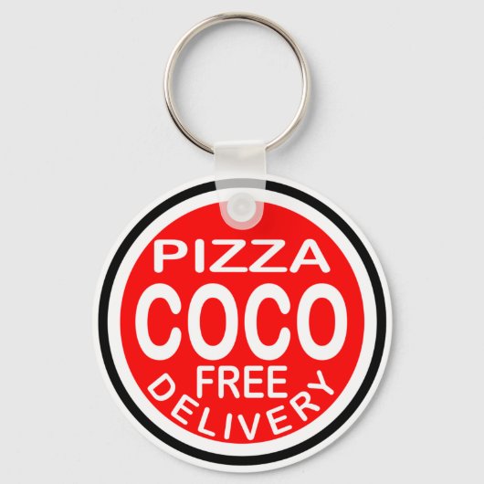 Porte-clés Livraison de pizza Coco (Recto)