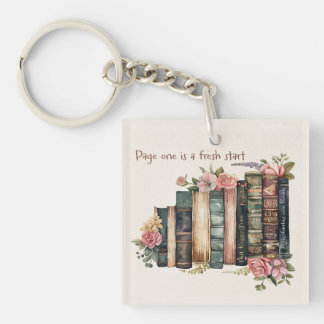 Porte-clés Livre cadeau Lover avec design floral doux