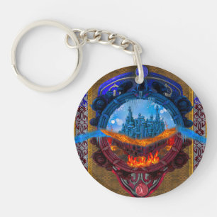 Porte-clés Livre de conte de fées de fantasy enchanté antique