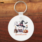Porte-clés Livre de lecture de fantôme Coquette Bow Halloween (Recto)