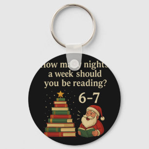 Porte-clés Livre drôle de Noël arbre de lecture – Lecture 6 7