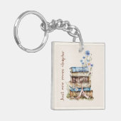 Porte-clés Livre Lover cadeau avec Floral Book Stack (Devant gauche)