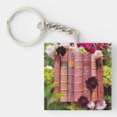 Porte-clés Livres anciens et fleurs bourguignonnes (Devant)
