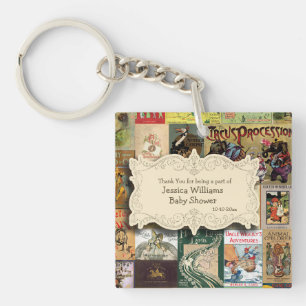 Porte-clés Livres Anciens Remerciment Baby Shower Livre Cadea