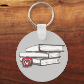 Porte-clés Livres + Une Pomme | Personnalisable (Recto)