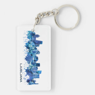 Porte-clés Ljubljana Slovénie Skyline Blue
