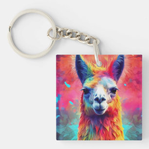 Porte-clés Llama arc-en-ciel