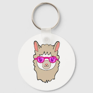 Porte-clés Llama Cute Avec Verres Dessin