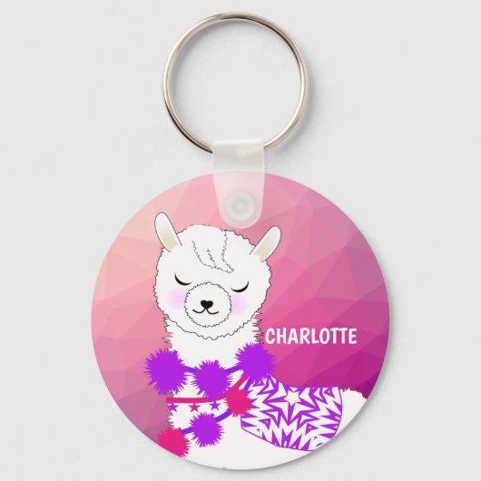 Porte-clés Llama Cute Personalized (Recto)