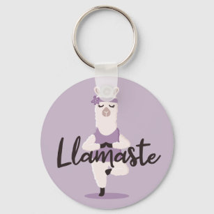Porte-clés Llamaste Cute & Fun Purple Llama Yoga Caractère